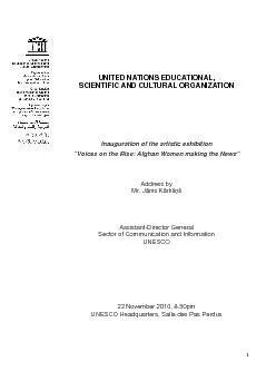 UNITED NATIONS EDUCATIONAL,  SCIENTIFIC AND CULTURAL ORGANIZATION Inau