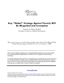 Any GlobalŽ Strategy Against Poverty Will Be Misguided and