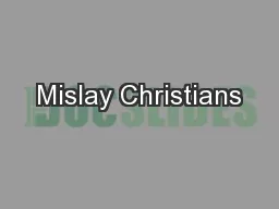 Mislay Christians