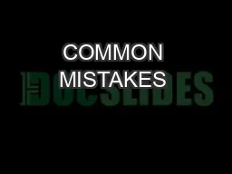 COMMON MISTAKES & MISNOMERS & OTHER INTERESTING FACTSABOUT THE UNITED