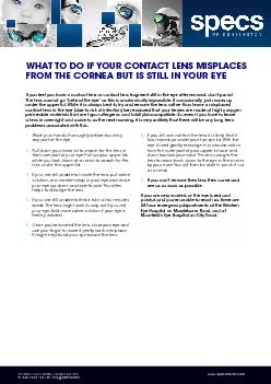 WHAT TO DO IF YOUR CONTACT LENS MISPLACES