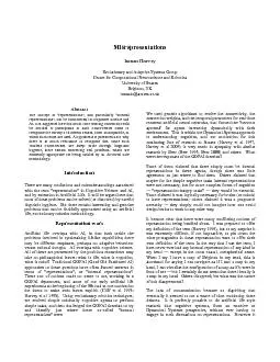 Inman HarveyEvolutionary and Adaptive Systems Group Centre for Computa