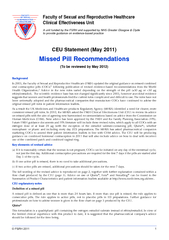 CEU Statement (May 2011)(To be reviewed by May 2012)Clinical Effective
