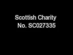 Scottish Charity No. SC027335