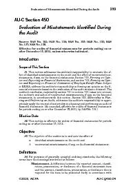 EvaluationofMisstatementsIdentifiedDuringtheAuditAU-CSection450Evaluat