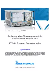 Product: Vector Network Analyzer R&SZVA Performing Mixer Measurements