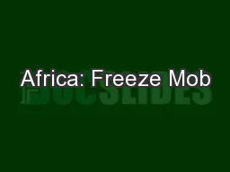 Africa: Freeze Mob