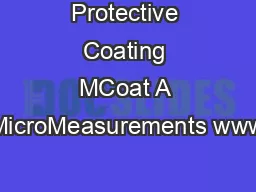 Protective Coating MCoat A MicroMeasurements www