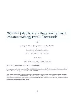 MOBBED(Mobile BrainBodyEnvironment Decisionmaking) Part II: User Guide