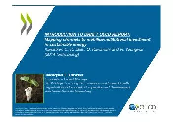 INTRODUCTION TO DRAFT OECD REPORT: