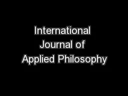 International Journal of Applied Philosophy