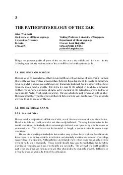 THE PATHOPHYSIOLOGY OF THE EAR Peter W