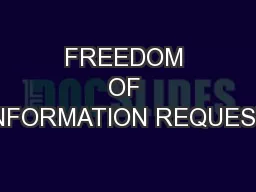 FREEDOM OF INFORMATION REQUEST