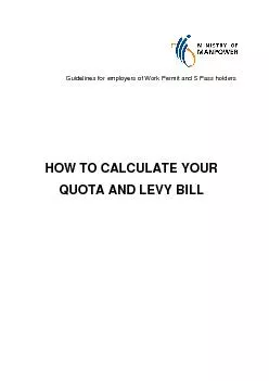 Guidelines for employers of foreign workers    HOW TO CALCULATE YOUR