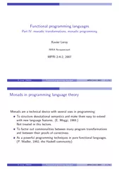 FunctionalprogramminglanguagesPartIV:monadictransformations,monadicpro