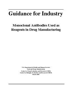 Guidance for IndustryMonoclonal Antibodies Used asReagents in Drug Man
