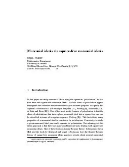 Monomialidealsviasquare-freemonomialidealsSARAFARIDI1MathematicsDepart
