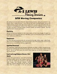 DFW Moving Companies