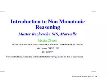 IntroductiontoNonMonotonicReasoningMasterRechercheSIS,Marseille
...
