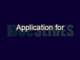 Application for