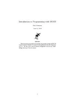 IntroductiontoProgrammingwithMOOSPaulNewmanJune4,2009