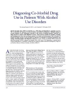 Diagnosing Co-Morbid Drug Use in Patients With Alcohol Use Disorders