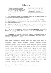 This adverbs worksheet by Chantel Evans Mathias was found free at www.