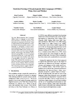 ProceedingsoftheNAACLHLT2010FirstWorkshoponStatisticalParsingofMorphol