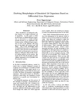 olvingMorphologiesofSimulateddOrganismsBasedontialGeneExpressioneterE