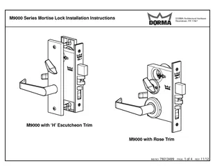 M9000 Series Mortise Lock Installation Instructions