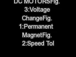 DC MOTORSFig. 3:Voltage ChangeFig. 1:Permanent  MagnetFig. 2:Speed Tol