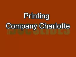 Printing Company Charlotte