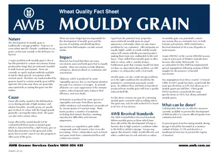 The development of mouldy grain is traditionally a storage problem.  H