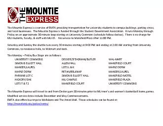 The Mountie Express is a service of EMTA provid