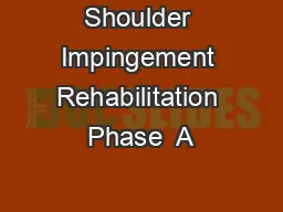 Shoulder Impingement Rehabilitation Phase  A