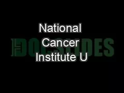 National Cancer Institute U