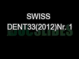 SWISS DENT33(2012)Nr. 1