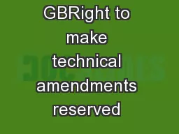 TS 2616-2 GBRight to make technical amendments reserved 