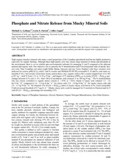 Phosphate and Nitrate Release from Mucky Mineral Soils