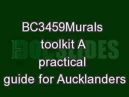 BC3459Murals toolkit A practical guide for Aucklanders