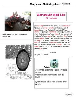 Marymount Mutterings