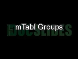 mTabl Groups