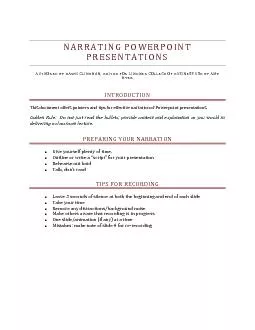 NARRATING POWERPOINT