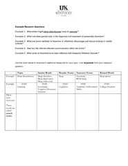 Example Research Questions