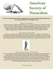 Society ofNaturalistsTo advance understanding of evolution, ecology, b