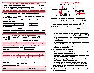 NEBRASKA VOTER REGISTRATION APPLICATION1. Areyouci�zenUnite