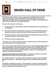 NEARS HALL OF FAME