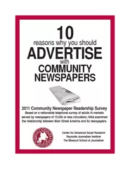 NEWSPAPERS2011 Community Newspaper Readership SurveyBased on a nationw