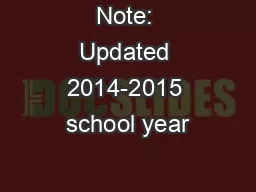 Note: Updated 2014-2015 school year