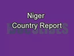 Niger Country Report